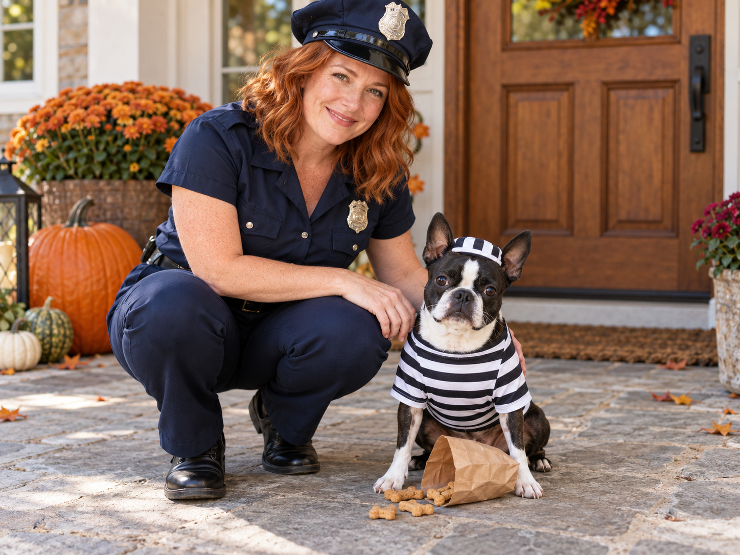 Halloween cop and the treat thief halloween dog costume